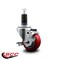 Service Caster 3'' Red Poly Swivel 1-1/4'' Expanding Stem Caster with Brake SCC-EX20S314-PPUB-RED-TLB-114 - alternate 4